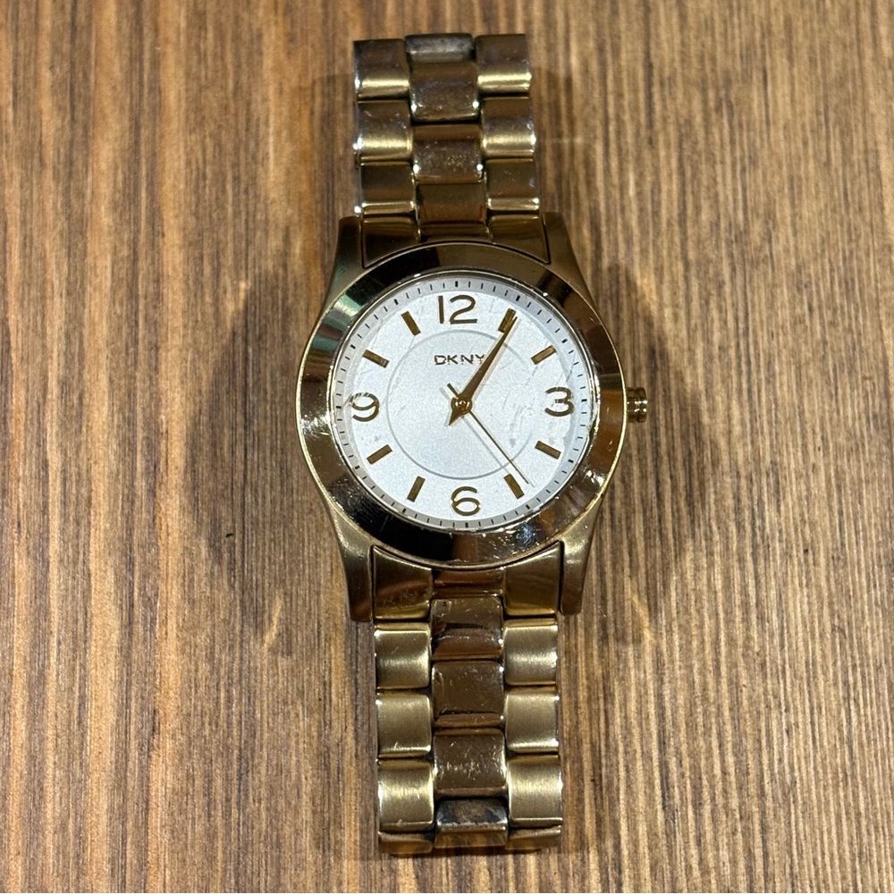 DKNY Watch Women Gold Silver Two Tone Band 50M NY-8231